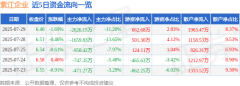 紫江企业（600210）7月29日从力资金净卖出262615万